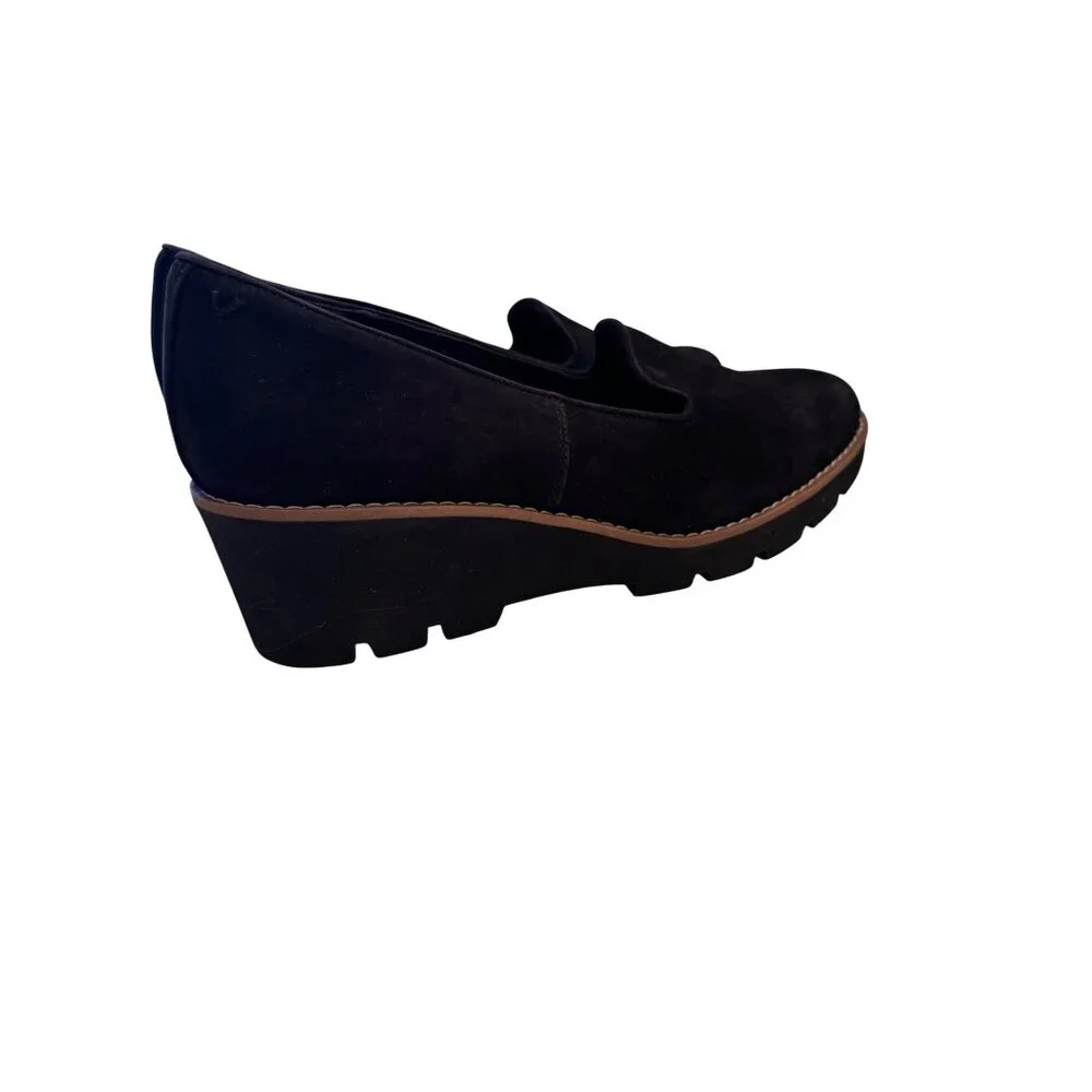 Vionic Willawedge Black Suede Size 9 NWOB Orthotic Arch Support